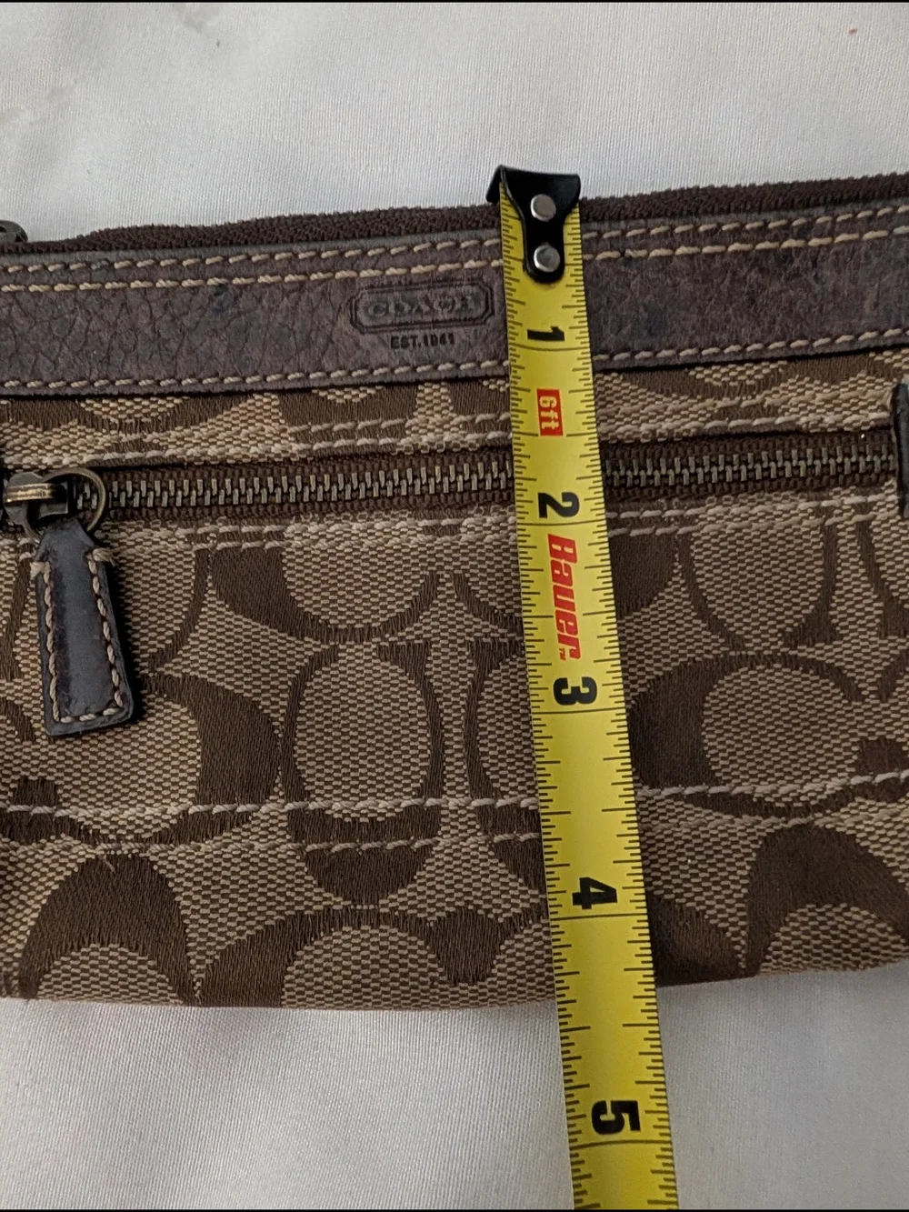Coach Brown Signature Canvas Wristlet